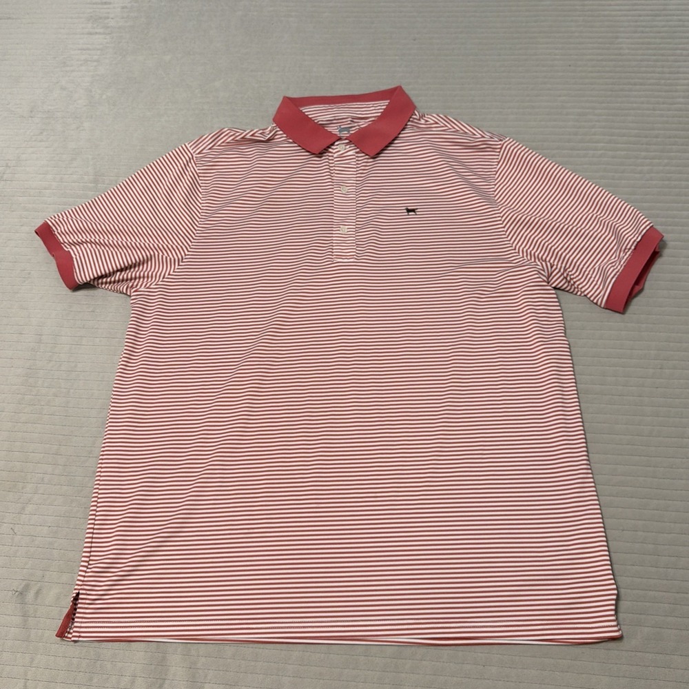 The Black Dog Regatta Polo Shirt Mens XL red Striped Short Sleeve Cotton Blend